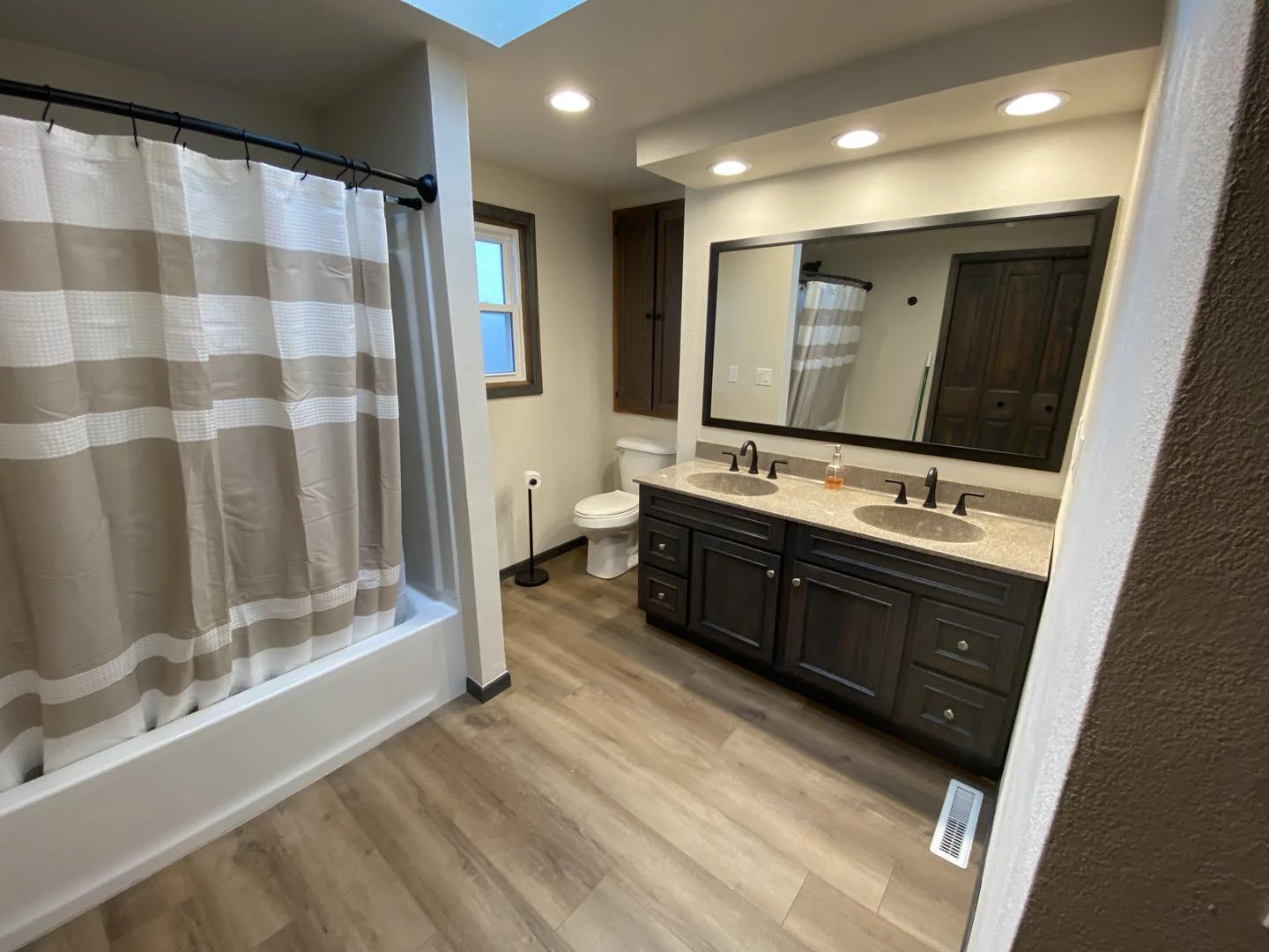 Dual Vanity bathroom with new paint
